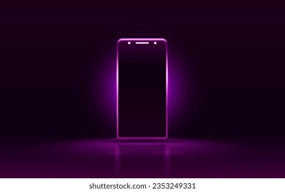 Smartphone mobile screen, technology mobile display light. Vector illustration