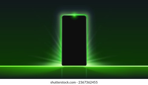 Smartphone mobile screen, technology mobile display light. Vector illustration