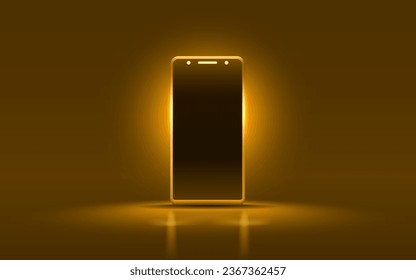Smartphone mobile screen, technology mobile display light. Vector illustration
