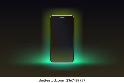 Smartphone mobile screen, technology mobile display light. Vector illustration