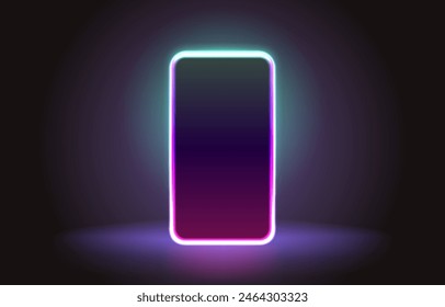 Smartphone mobile screen, technology mobile display light. Vector illustration