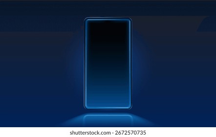 Smartphone mobile screen, technology mobile display light. Vector illustration