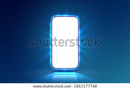 Smartphone mobile screen, technology mobile display light. Vector illustration