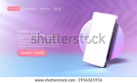 Smartphone mobile screen, technology mobile display light. Vector illustration