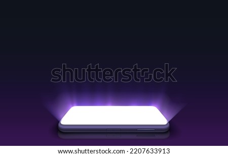 Smartphone mobile screen, technology mobile display light. Vector illustration