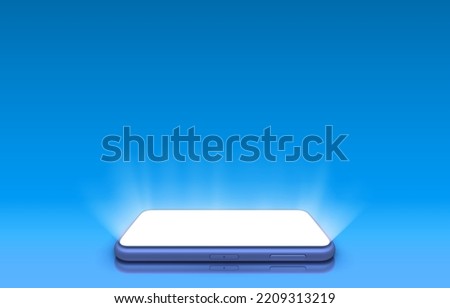 Smartphone mobile screen, technology mobile display light. Vector illustration