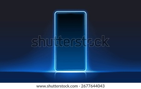 Smartphone mobile screen, technology mobile display light. Vector illustration