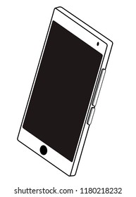 Smartphone mobile technology in black and white