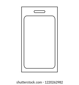 Smartphone mobile technology black and white