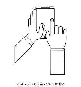 smartphone mobile technology black and white