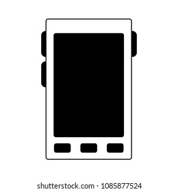 Smartphone mobile technology on black and white