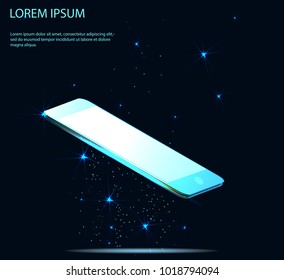Smartphone mobile touch screen display. Modern futuristic banner template design. Vector illustration background