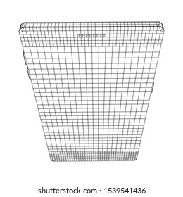 Smartphone mobile touch screen display. Polygonal geometric design connected lines. Wireframe low poly mesh vector illustration.