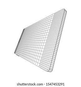 Smartphone mobile touch screen display. Polygonal geometric design connected lines. Wireframe low poly mesh vector illustration.