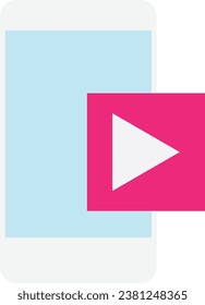 Icono de vídeo móvil Smartphone Ilustración plana vectorial