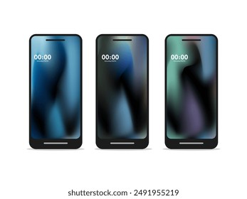 Fondos de pantalla móviles para smartphone para fondos degradados exclusivos, 3 colecciones, patrones de diseño moderno. ILUSTRACIÓN VECTORIAL EPS.