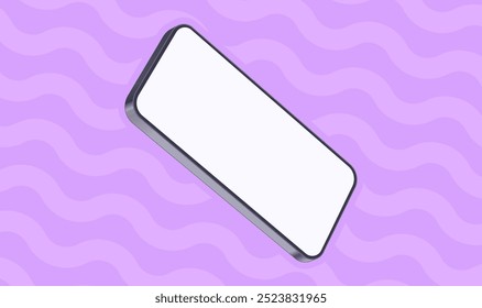 Smartphone mock up template blank empty screen frame. Minimalist smartphone mockup template with gradient design