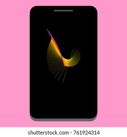 Smartphone Mockup with Amazing Screen for Design Project - Mock Up 3D illustration Isolate on black Background 
