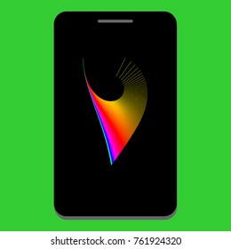 Smartphone Mockup with Amazing Screen for Design Project - Mock Up 3D illustration Isolate on black Background 