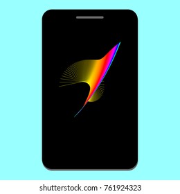 Smartphone Mockup with Amazing Screen for Design Project - Mock Up 3D illustration Isolate on black Background 