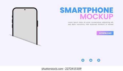 Smartphone mockup for applications ui presentation. Phone vector illustration.