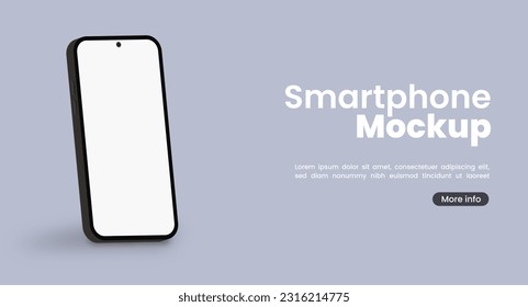 Smartphone mockup for applications ui presentation. Phone vector illustration.