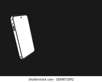 Smartphone mockup in black background prespective