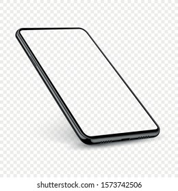 smartphone mockup black colour perspective view vector illustration for element technology.