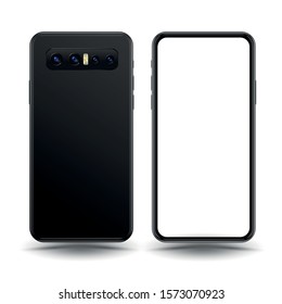 Smartphone mockup black colour vector illustration for technology telecommunication.