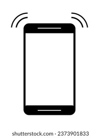 Smartphone mock-up with black frame and network illustration