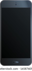 Teléfono de ilustración de Vector Negro de Mockup Aislado Negro Móvil