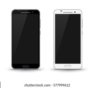 Smartphone mockup black and white color. Vector illustration for game apps and website.