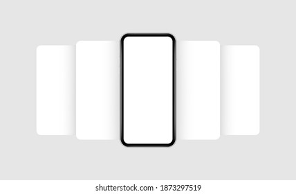 Smartphone Mockup With Blank App Screens. Mobile App Design Concept for Showcasing Screenshots. Vector Illustration