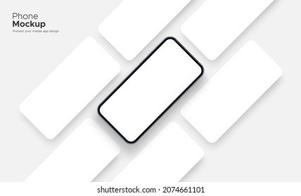 Smartphone Mockup With Blank App Screens. Concept for Showcasing Mobile App Screenshots. Vector Illustration