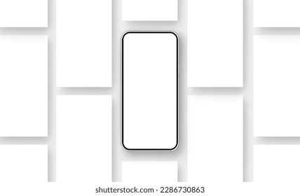 Smartphone Mockup with Blank App Screens. Showcase Apps Interfaces. Vector Illustration