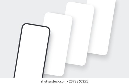 Smartphone Mockup with Blank Mobile App Screens. Vector Illustration