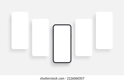 Cronología de Smartphone con páginas web en blanco para móviles. Ilustración vectorial