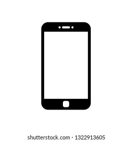 Smartphone mockup with blank screen. Black vector frameless smart phone, cellphone isolated on white background