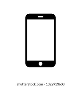 Smartphone mockup with blank screen. Black vector frameless smart phone, cellphone isolated on white background