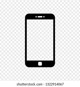 Smartphone mockup with blank screen. Black vector frameless smart phone, cellphone isolated on white transparent  background