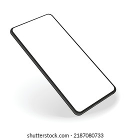 Smartphone mockup with blank screen. Cellphone frame. Realistic phone template for infographics or presentation