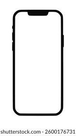 smartphone mockup with a blank screen featuring a clipping path for customization. Perfect for mobile apps, online shopping, digital advertising, business websites, and tech marketing. Vector 