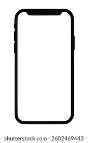 smartphone mockup with a blank screen featuring a clipping path for customization. Perfect for mobile apps, online shopping, digital advertising, business websites, and tech marketing. Vector 