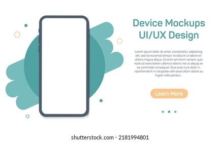 Smartphone-Modell mit leerem Bildschirm. Bildloses Smartphone. Vektorgrafik-Benutzeroberfläche, UX-Design für Ihr Unternehmen