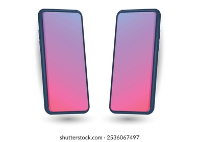  smartphone mockup blank screen isolated on background
