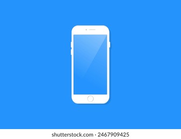 Smartphone mockup Blank screen. mobile phone white screen vector Isolated on White Background