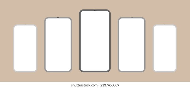 Parodia de Smartphone con pantalla en blanco dispositivos digitales modernos Mostrar la vista frontal. vector