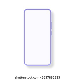 Smartphone mockup with blank screen on isolated background. Vector illustration.