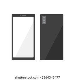 Smartphone-Modell mit leerem Bildschirm. Vektorgrafik in Flachstil