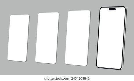 Smartphone mockup with blank wireframing pages. Concept for showcasing web design projects.